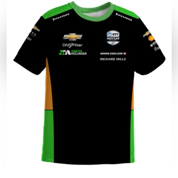 INDYCAR Other - Men Racing T-Shirt - Black and Green Size Medium